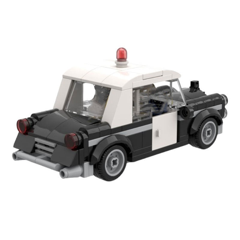 Vintage Police Car MOC Building Kit | Mini Figure Scale Patrol Vehicle - 3