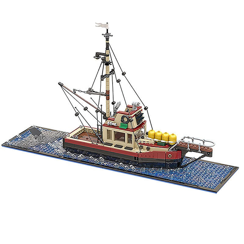 Vintage Shark Hunter Boat MOC Building Kit | Classic Ocean Explorer Vessel - 1