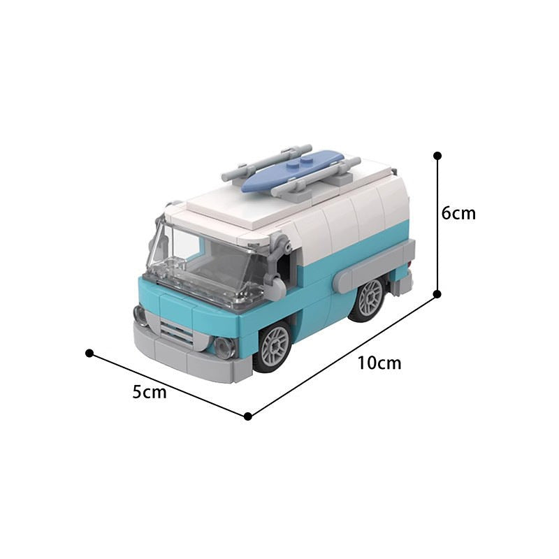 Vintage Surfer Van MOC Building Kit | Retro Vehicle Model - 3