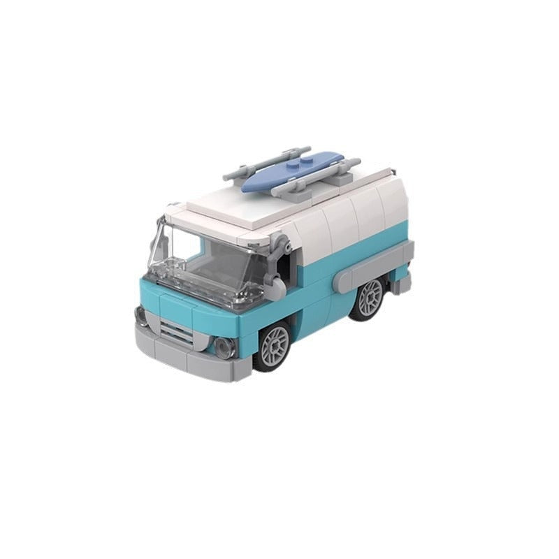 Vintage Surfer Van MOC Building Kit | Retro Vehicle Model - 4