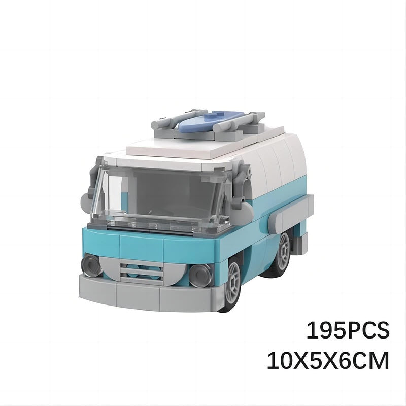 Vintage Surfer Van MOC Building Kit | Retro Vehicle Model - 5