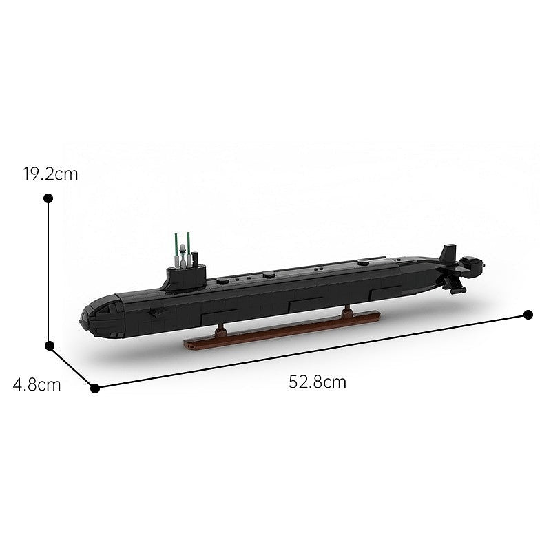 Virginia-Class Submarine MOC Building Kit - 1/200 Scale Naval Military Model - 3