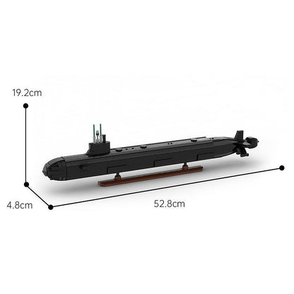 Virginia-Class Submarine MOC Building Kit - 1/200 Scale Naval Military Model - 3