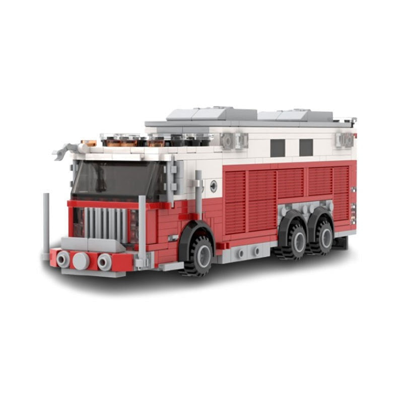 Walk-In Heavy Rescue Fire Truck MOC Building Kit | Emergency Vehicle - 1