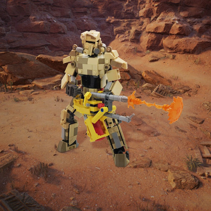 Wasteland Desert Camo Power Armor Building Kit | LEGO-Compatible MOC - 1