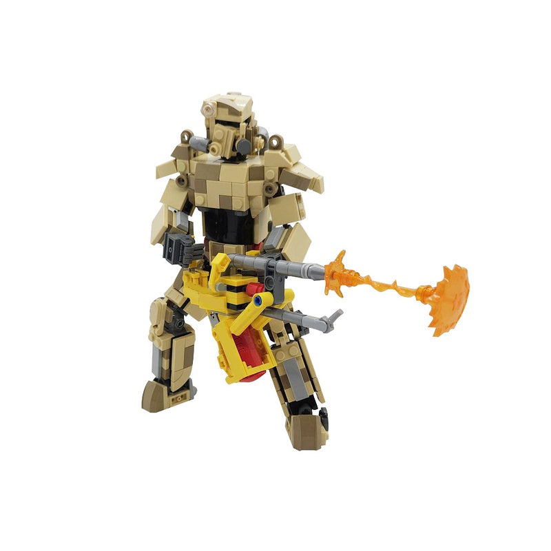 Wasteland Desert Camo Power Armor Building Kit | LEGO-Compatible MOC - 3
