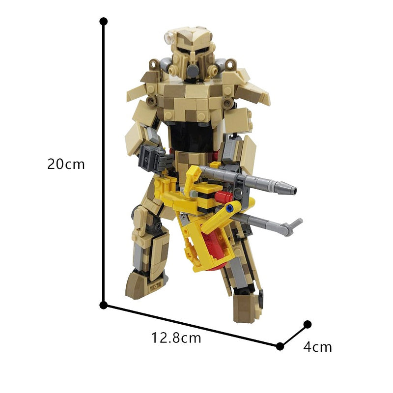 Wasteland Desert Camo Power Armor Building Kit | LEGO-Compatible MOC - 4