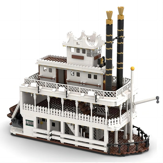 Western Paddle Steamer MOC Building Kit | Historic Riverboat Model - 1