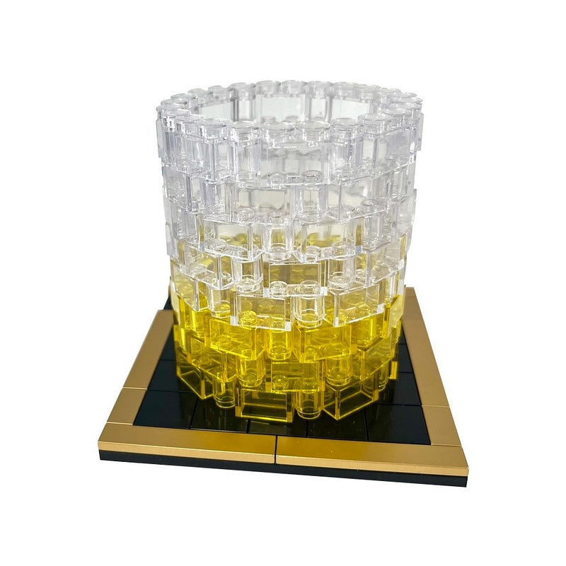 Whiskey Glass MOC Building Kit | Golden Coaster Display Model - 1