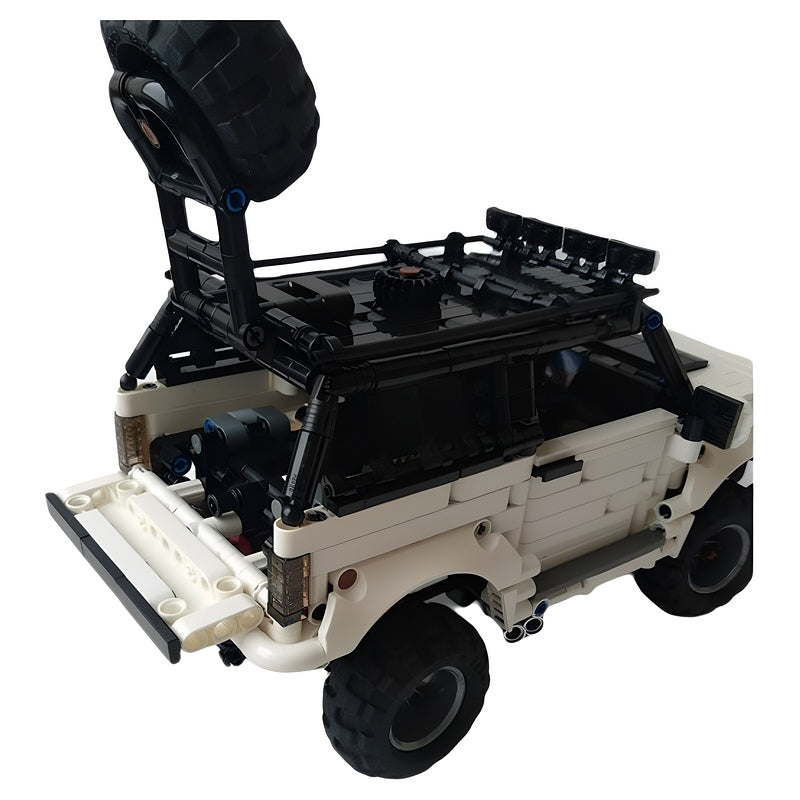 White 4x4 Off-Road SUV with Working Suspension MOC Building Kit - 4