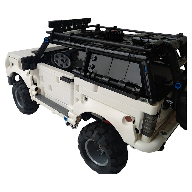 White 4x4 Off-Road SUV with Working Suspension MOC Building Kit - 5