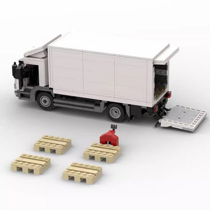 White Commercial Cargo Truck Building Kit | LEGO-Compatible MOC - 4