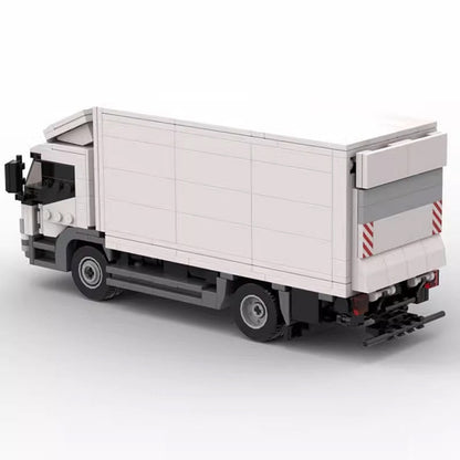 White Commercial Cargo Truck MOC Building Kit | Delivery Vehicle - 2