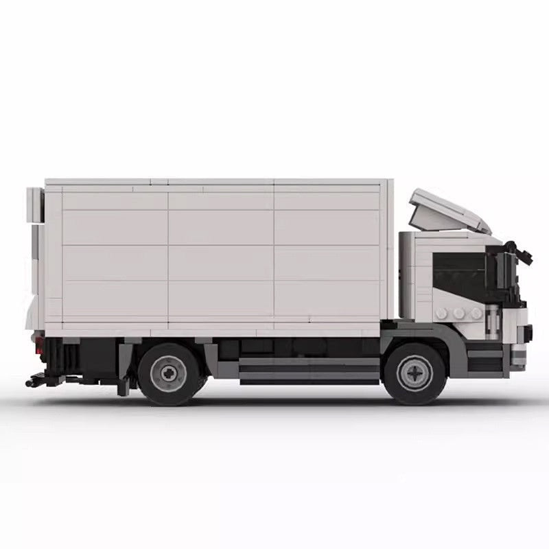 White Commercial Cargo Truck MOC Building Kit | Delivery Vehicle - 3