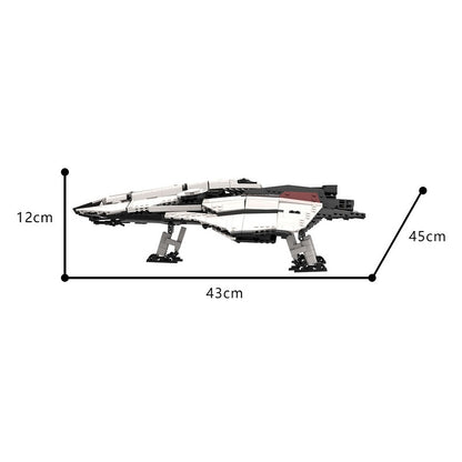 White Delta-Wing Space Transport MOC Building Kit | Sci-Fi Cargo Ship - 4