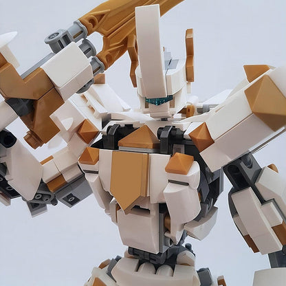 White Gold Knight Mech Lancelot MOC Building Kit | Armored Mecha Figure - 2