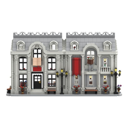 White Library MOC Architecture Model Building Kit | Elegant Public Building - 5