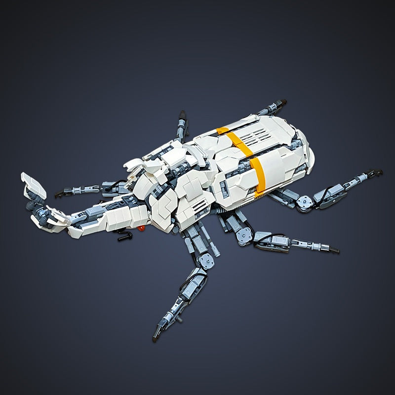 White Mechanical Beetle Building Kit | LEGO-Compatible MOC - 1