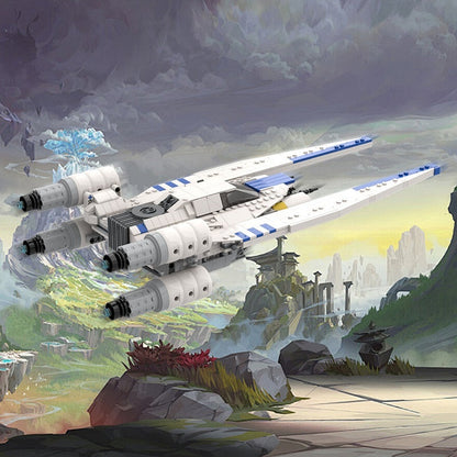 White Rebel Troop Carrier Space Gunship MOC Building Kit - 5