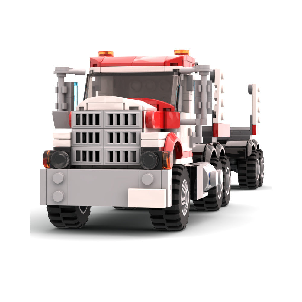 White Stallion Logging Truck Building Kit | Compatible MOC - 3