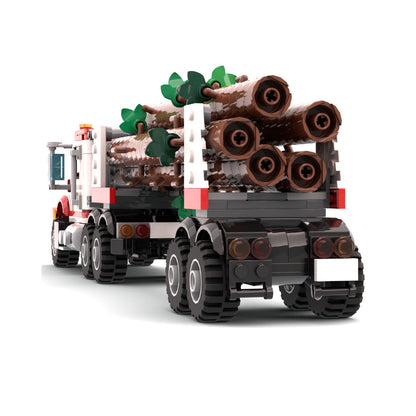 White Stallion Logging Truck Building Kit | Compatible MOC - 4