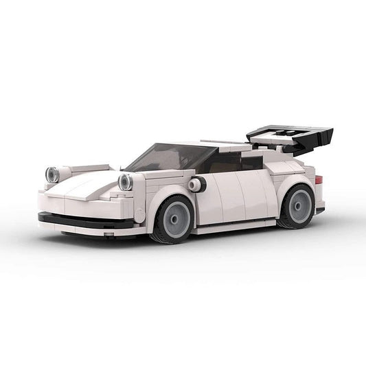 White Turbo Classic Sports Car MOC Building Kit | Performance Vehicle Model - 1