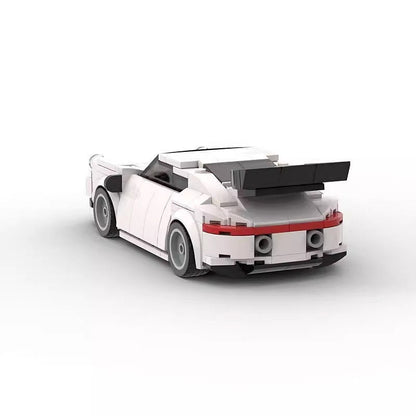 White Turbo Classic Sports Car MOC Building Kit | Performance Vehicle Model - 3