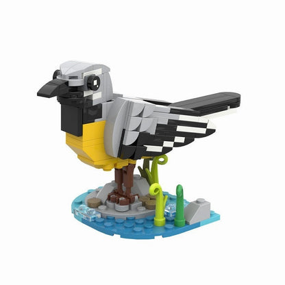 White Wagtail Bird MOC Building Kit | Wildlife Display Model - 1