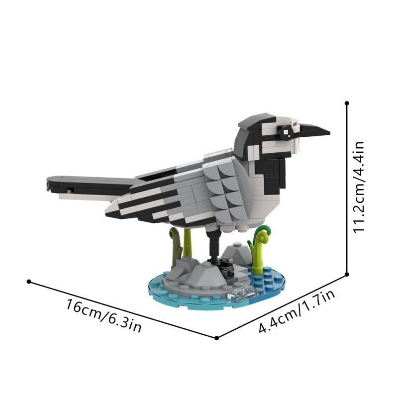 White Wagtail Bird MOC Building Kit | Wildlife Display Model - 10