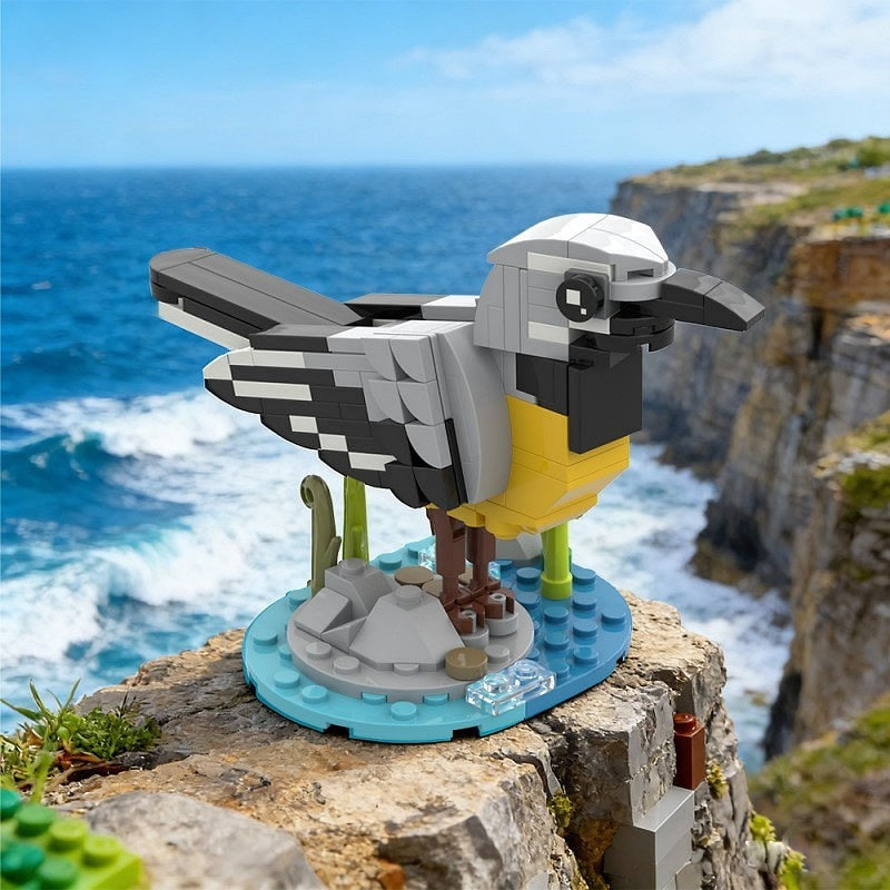 White Wagtail Bird MOC Building Kit | Wildlife Display Model - 5