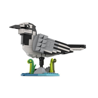 White Wagtail Bird MOC Building Kit | Wildlife Display Model - 8