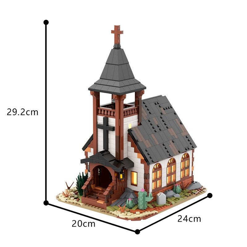 Wild West Frontier Church Building Kit | LEGO-Compatible MOC - 4