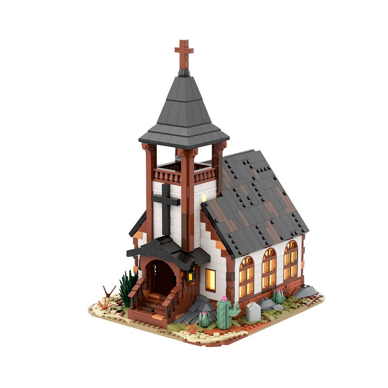 Wild West Frontier Church Building Kit | LEGO-Compatible MOC - 5