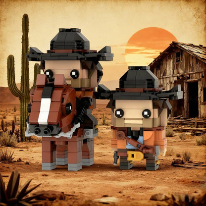 Wild West Outlaw Cowboy Brickheadz MOC Figure | LEGO-Compatible Gunslinger Model - 3