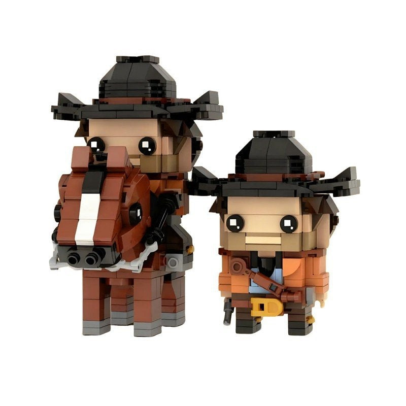 Wild West Outlaw Cowboy MOC Cube Character Building Kit | Gunslinger Figure - 1