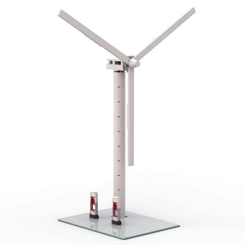 Wind Turbine with EV Charging Station Building Kit | Compatible MOC - 1