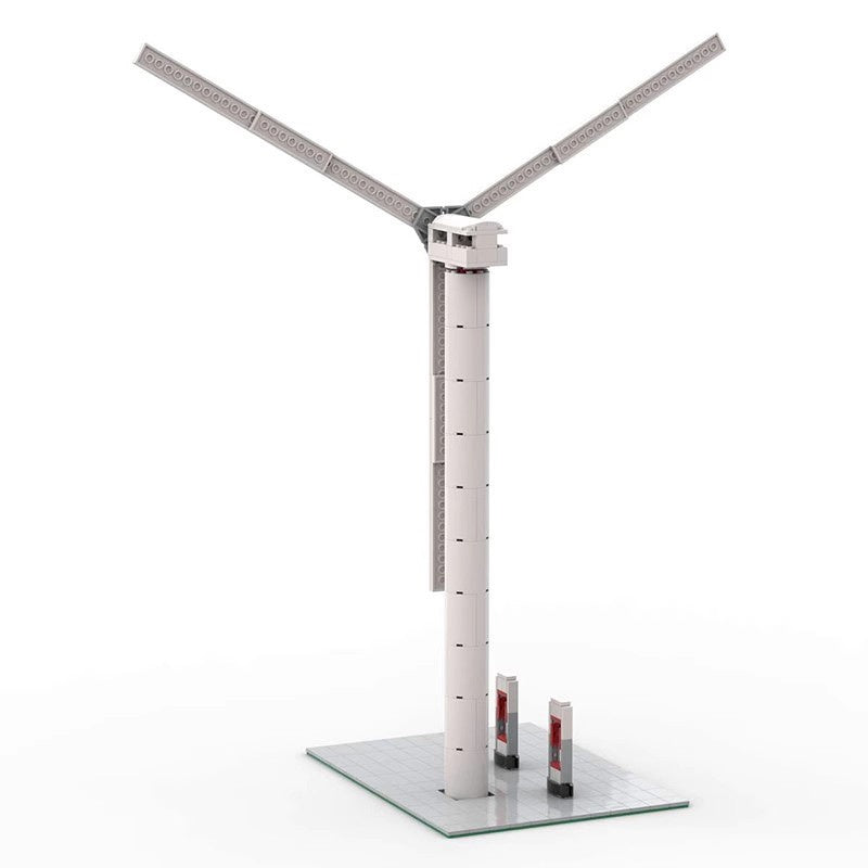 Wind Turbine with EV Charging Station Building Kit | Compatible MOC - 2