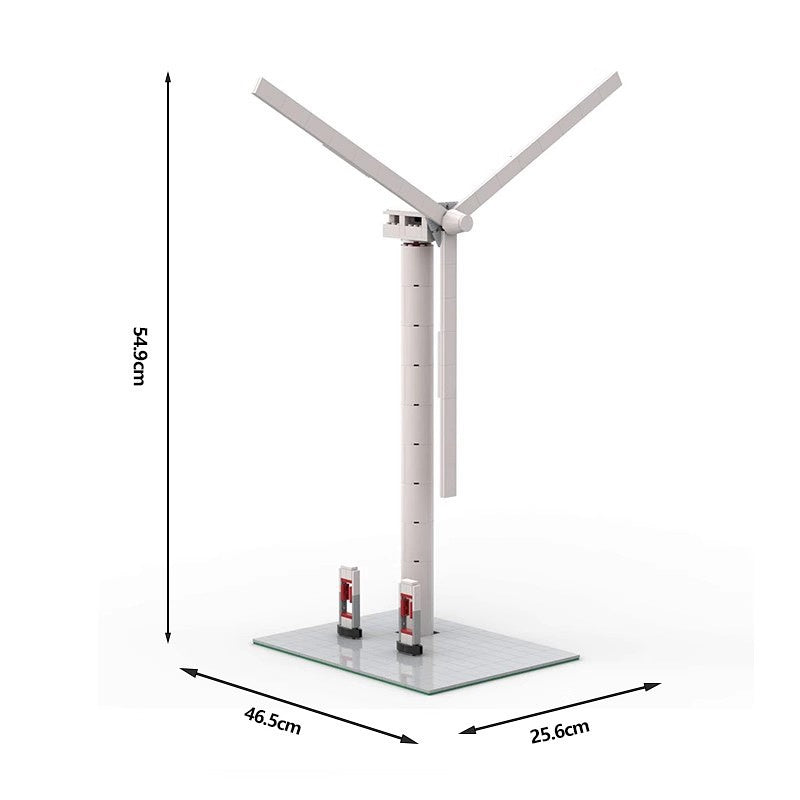 Wind Turbine with EV Charging Station Building Kit | Compatible MOC - 5