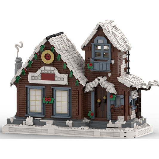 Winter Cottage MOC Building Kit | Christmas Cabin Architecture Model - 5
