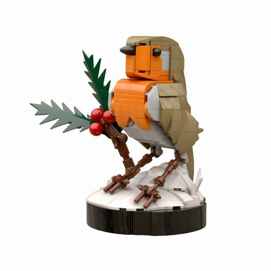 Winter Robin Bird Snow Scene MOC Kit | LEGO-Compatible Nature Build - 1