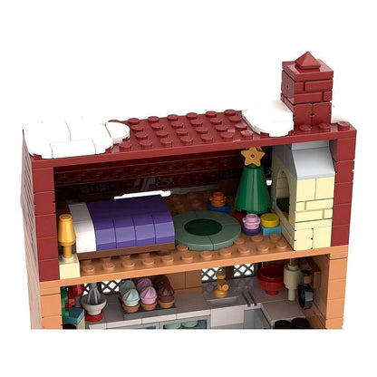 Winter Village Bakery MOC Building Kit | Snowy Seasonal Shop Architecture - 5