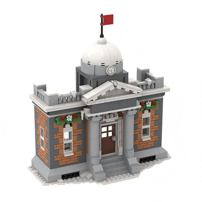 Winter Village Bank Building Kit | LEGO-Compatible MOC - 3