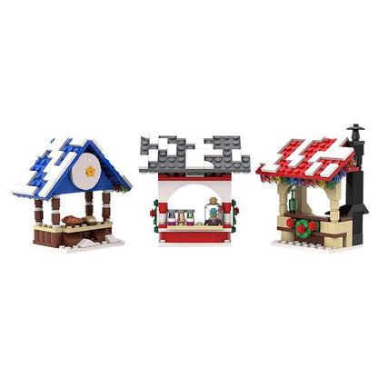 Winter Village Building Kit | Market Stalls | LEGO-Compatible MOC - 2