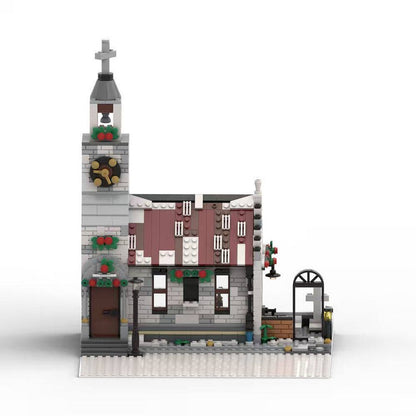 Winter Village Church Bell Tower MOC Building Kit - 1
