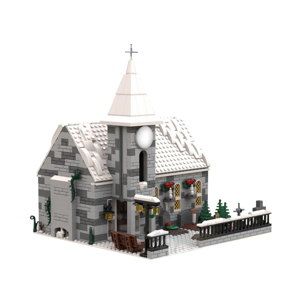 Winter Village Church Building Kit | Compatible MOC - 3