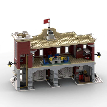 Winter Village Fire Station Expanded 2-Bay Modular Building Kit | Compatible MOC - 3