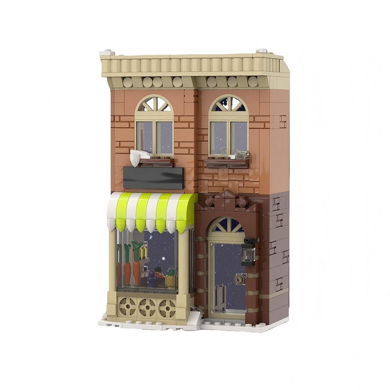 Winter Village Market Building Kit | LEGO-Compatible MOC - 2