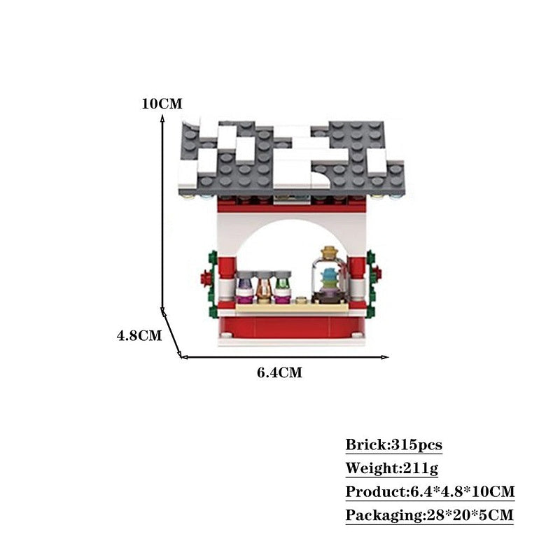 Winter Village MOC Building Kit | Christmas Market Stalls Scene - 3