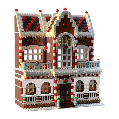 Winter Village Town House MOC Building Kit | Cozy Snowy Home Model - 3