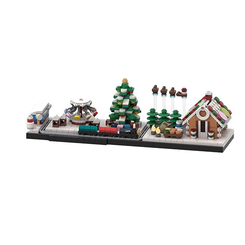 Winter Wonderland MOC Building Kit | Snowy Christmas Village Scene - 1